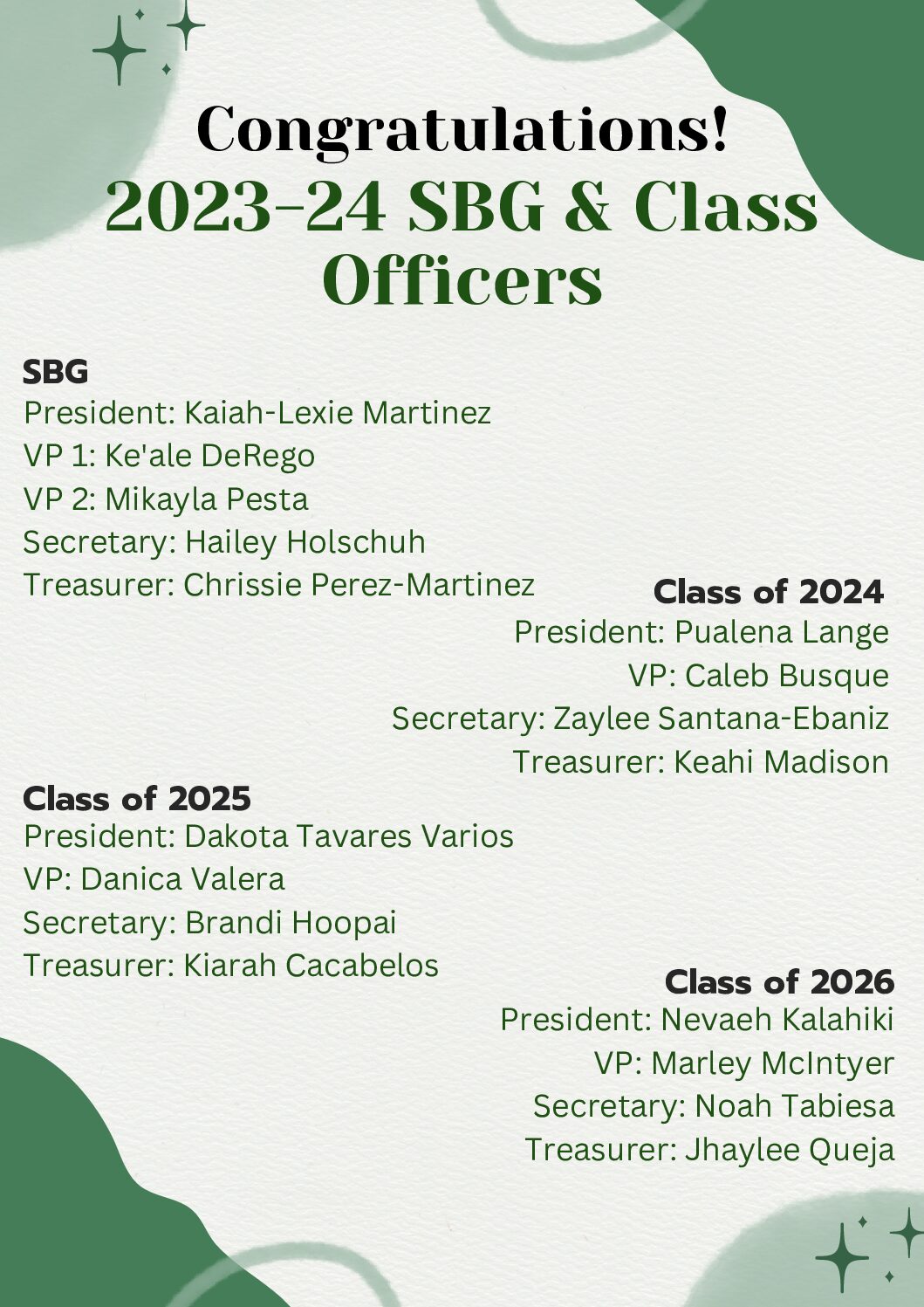 class officers images