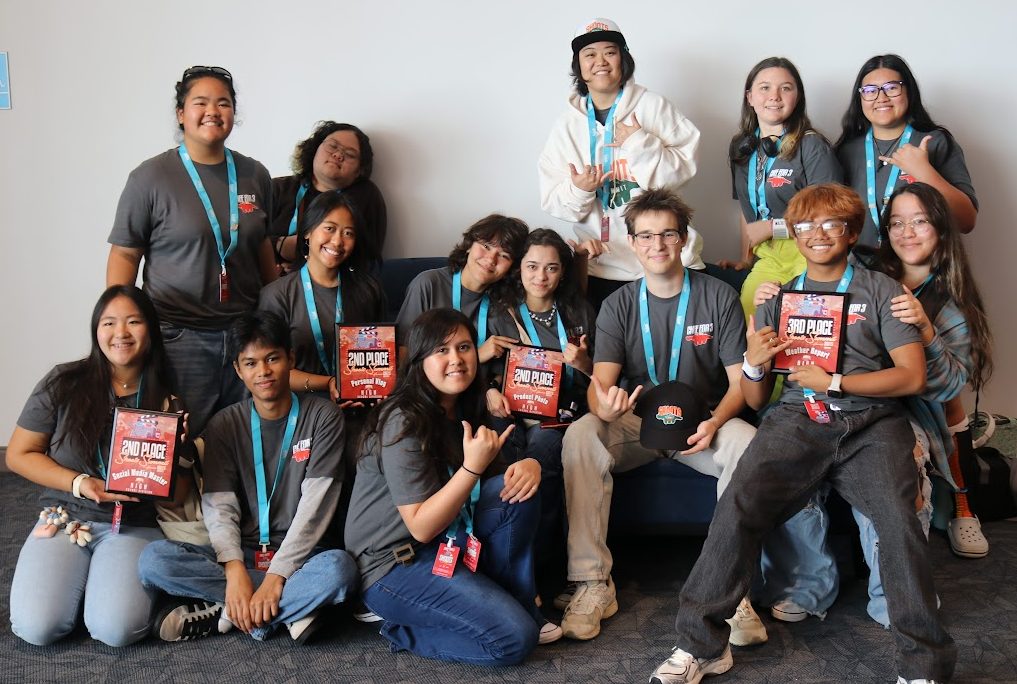 Back Row: Kaile Hinokawa, Chelsea Pacheco, Mrs. Shelby Matsumoto, Sunny Zook, Seisha Viernes.
Middle Row: Monica Grace Basilio, Amy Aitken, Stephanie Aitken, Pawel Szoltysik, Rene Daniel Soriano, Arianna Marciel.
Front Row: Princes Hanah Subia, Eldrich Khaleel Pagaran, Zirrah Allen.